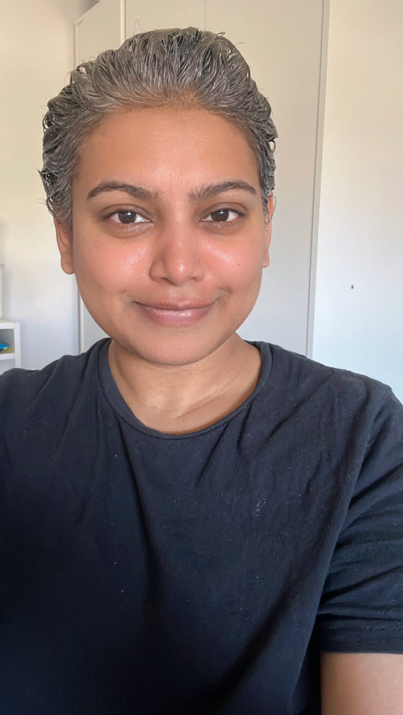 grey hair transition